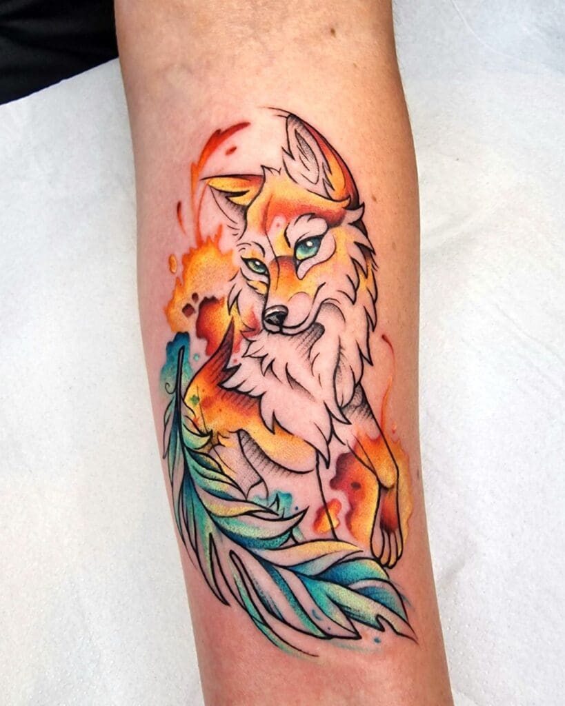 Neo-traditional tattoo by Bekah Frost, based at Buckinghamshire Tattoo Studio, Black Hound Tattoo.