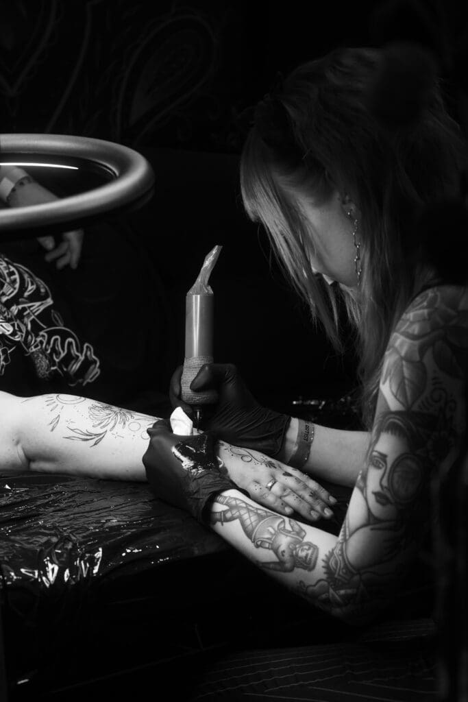 Tattoo in progress at Buckinghamshire Tattoo Studio Black Hound Tattoo